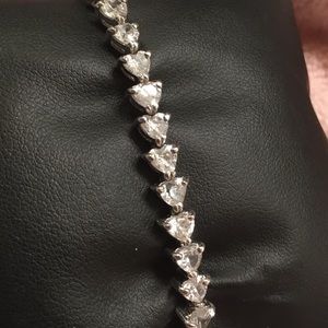 Sterling Silver Diamond Hearts Bracelet